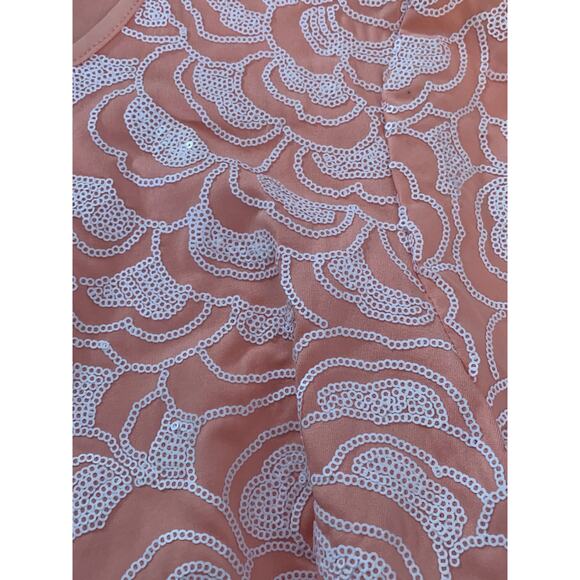 Bob Mackie wearable art peach sequined cardigan woman’s size small - Picture 4 of 8